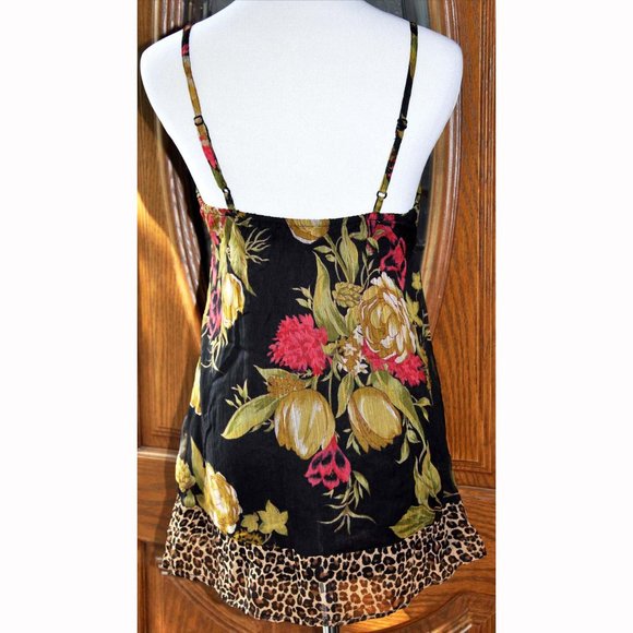 Kimchi Blue Leopard African Safari Print Spaghetti Strap Silky Camisole - Picture 5 of 8